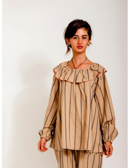 Wawa tops(beige x navy) F