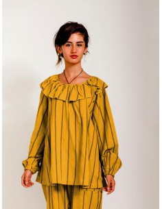 Wawa tops(mustard x navy) F