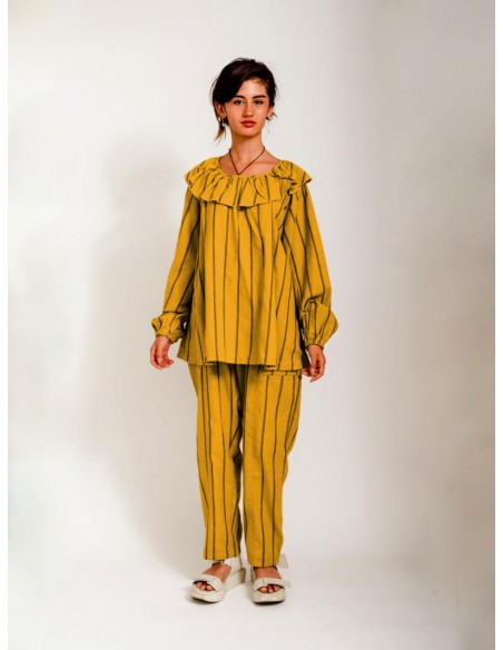 Wawa tops(mustard x navy) F