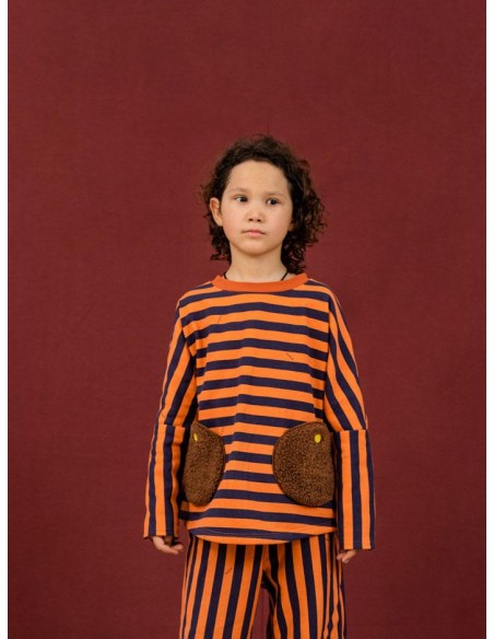 Border poche SWT（navy×flamingo）