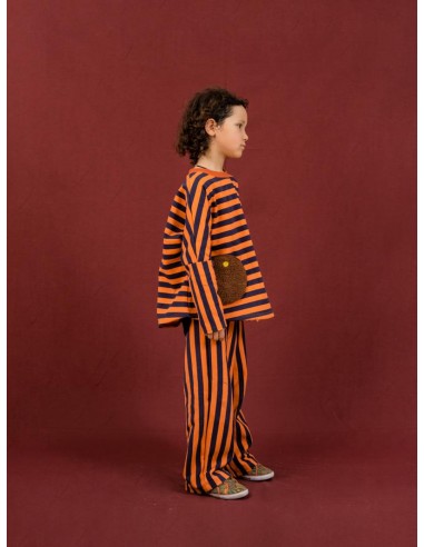 Border poche SWT（navy×flamingo）