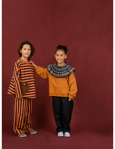 Border poche SWT（navy×flamingo）