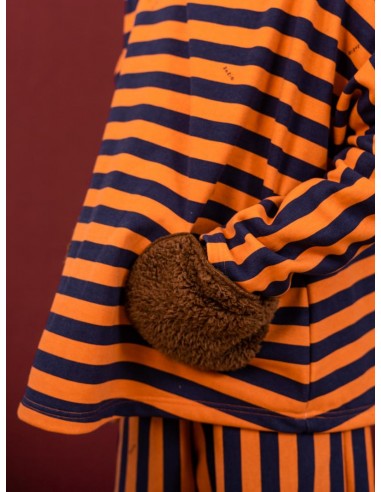 Border poche SWT（navy×flamingo）