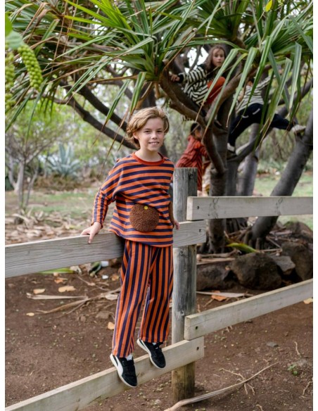 Border poche SWT（navy×flamingo）