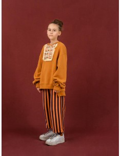 Judith pants(navy×framingo) 2