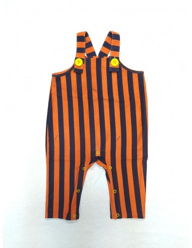 Stripe salopette (navy×flamingo)