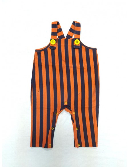 Stripe salopette (navy×flamingo)