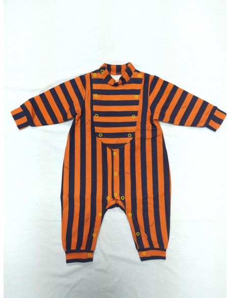 Border rompas (navy×flamingo)