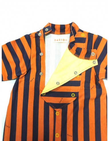 Border rompas (navy×flamingo)