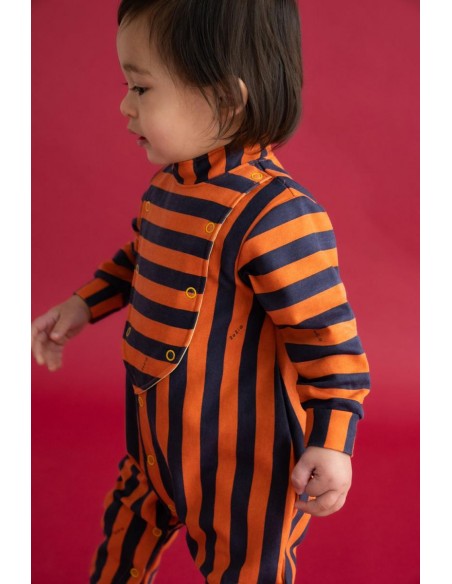 Border rompas (navy×flamingo)