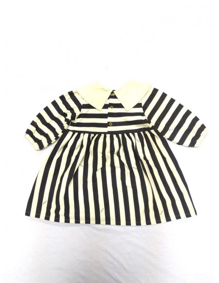 Stripe OP set (black×ivory)