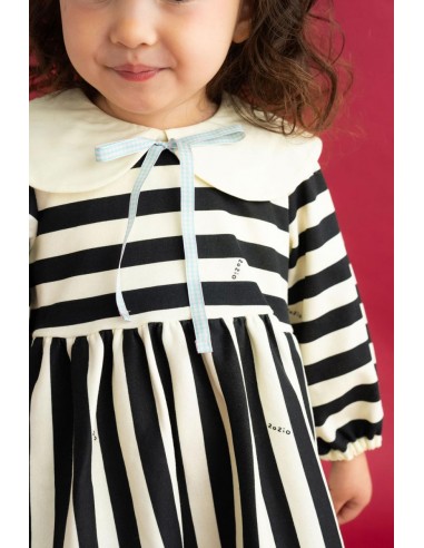 Stripe OP set (black×ivory)