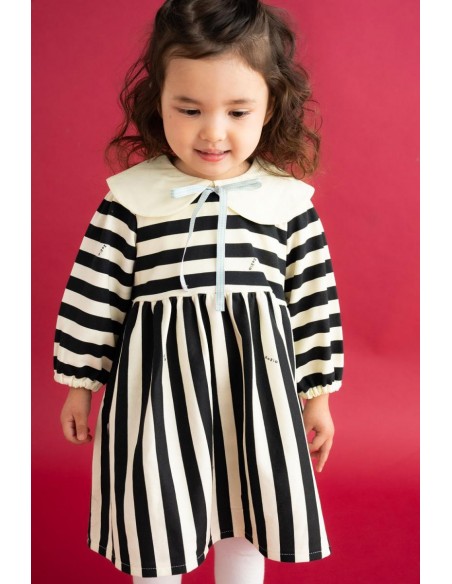 Stripe OP set (black×ivory)