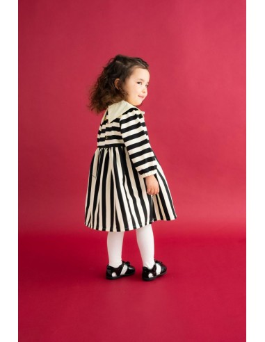 Stripe OP set (black×ivory)