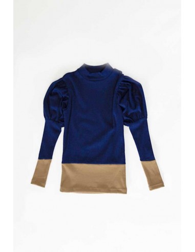 Debby tops(bleu x beige)