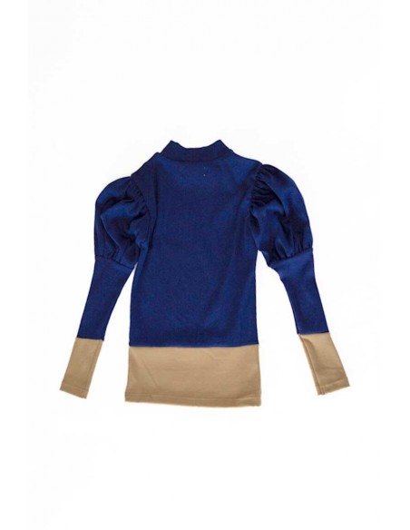 Debby tops(bleu x beige)