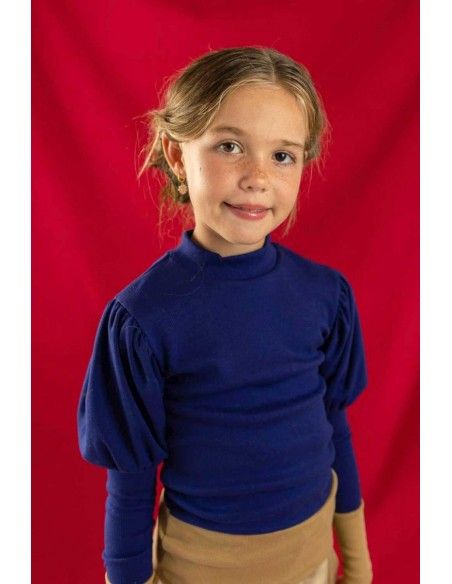 Debby tops(bleu x beige)