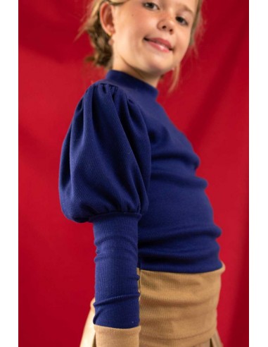 Debby tops(bleu x beige)