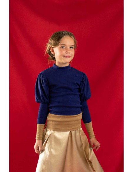 Debby tops(bleu x beige)