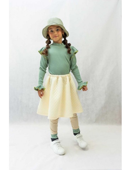 Cut leggings(white beige)