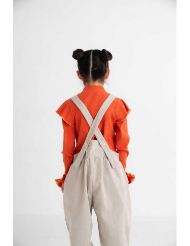 Volume salopette(white grey)