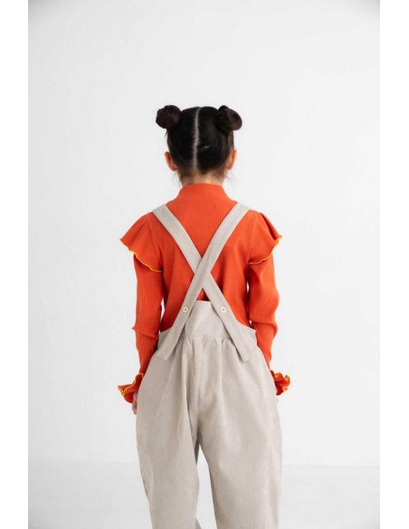 Volume salopette(white grey)