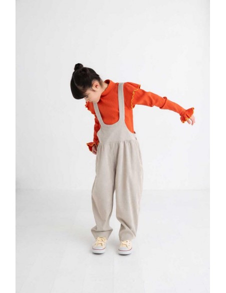 Volume salopette(white grey)