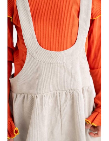 Volume salopette(white grey)