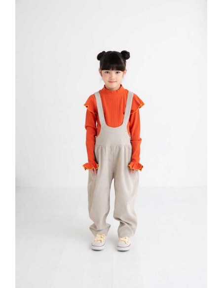 Volume salopette(white grey)