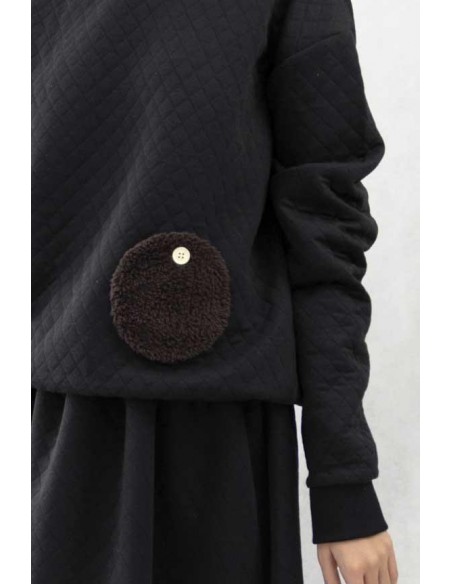 Ponpon hoodie(black)