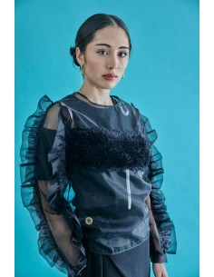 flower - flower＊トップス pleats sheer top～ﾌﾟﾘｰﾂｼｱｰﾄｯﾌﾟ | flower／フラワー公式通販