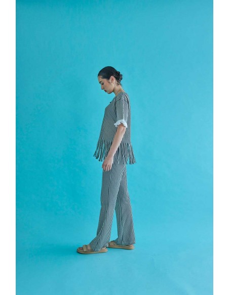 Fringe tops(black x ivory) F