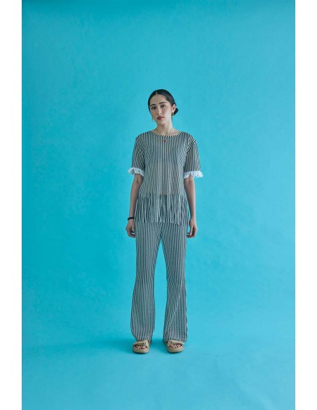 Fringe tops(black x ivory) F