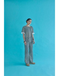 Fringe tops(black x ivory) F 2