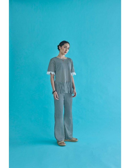 Fringe tops(black x ivory) F