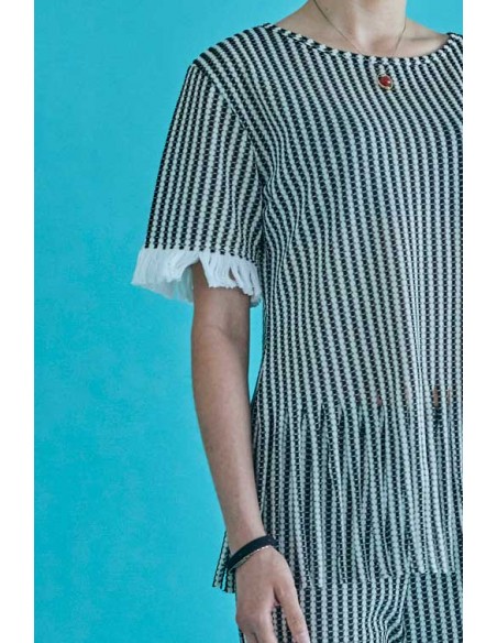 Fringe tops(black x ivory) F