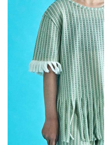 Fringe tops(ivory x mos green)