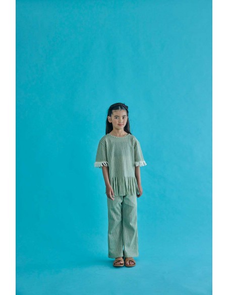 Fringe tops(ivory x mos green)