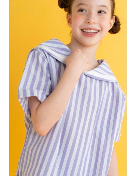 Theo sailer tops (purple stripe)