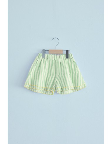 Flare short pants (mos green stripe)