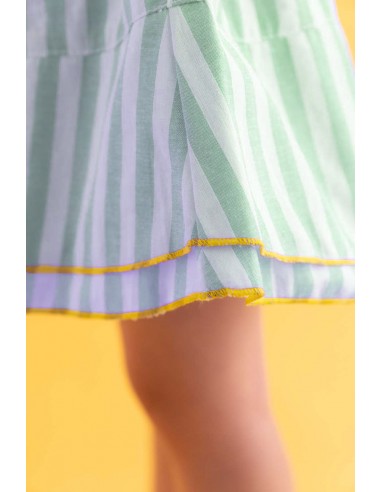 Flare short pants (mos green stripe)