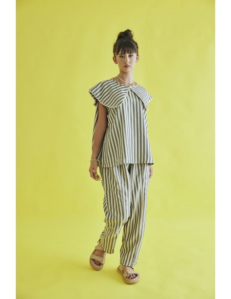 トップス pon Pon tops (black stripe) F
