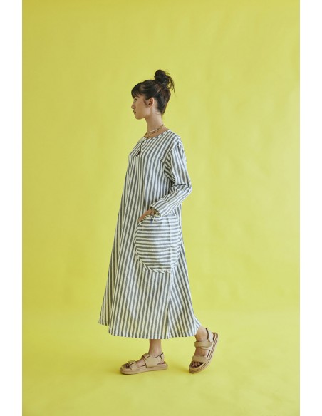 Basque one-piece (black stripe) F
