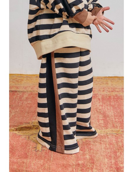 Sweat pants(black x ivory)