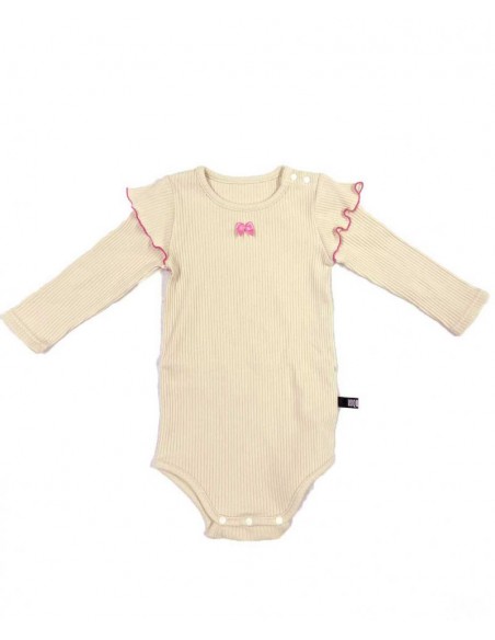 Frill baby body(white beige)