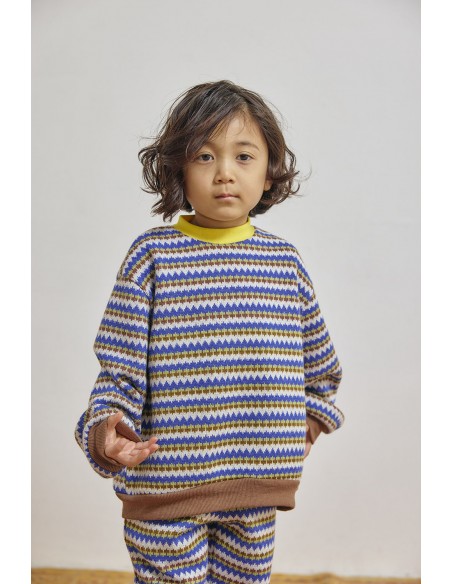 Berg knit tops(bleu motif)