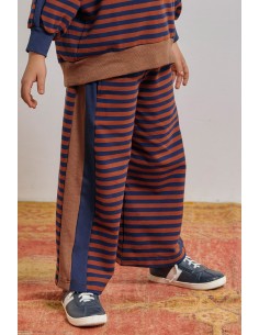 Sweat pants(navy x brown) F 2