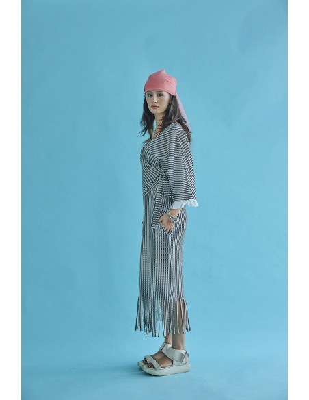 Aran one-piece(black x ivory)