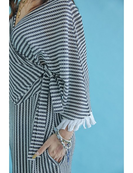 Aran one-piece(black x ivory)