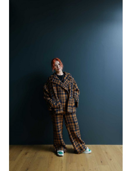 Central coat (camel x navy)